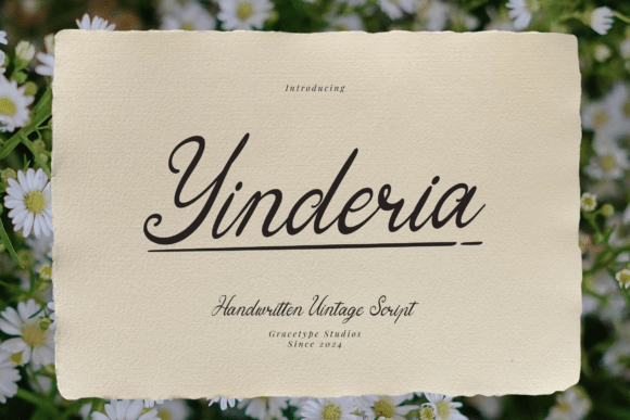 Yinderia: A Handwritten Vintage Script for Timeless Romance and Artisanal Craftsmanship